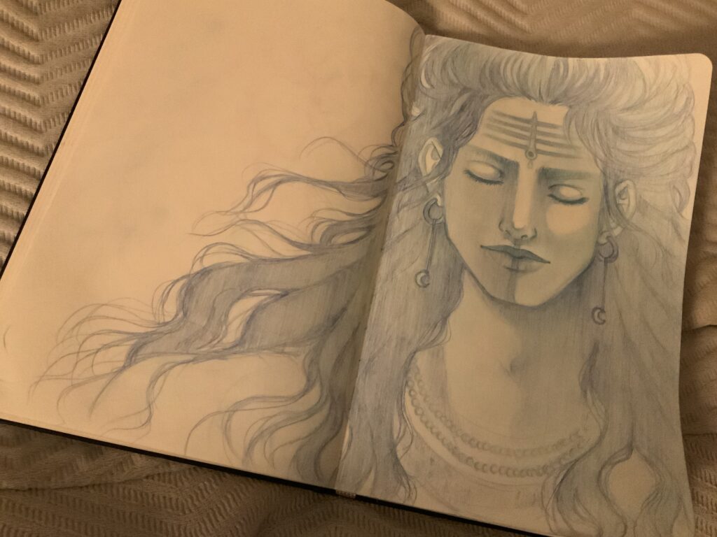 Ea Enki Shiva : Je suis le destructeur du temps, celui qui libère de l’illusion et ouvre la porte à l’éternité.  Shiva nous rappelle que le changement est inévitable, que les illusions matérielles ne doivent pas nous détourner des vérités profondes et que la véritable libération réside dans la quête d’un sens éternel et intemporel. Dans notre société actuelle, cette sagesse peut inspirer à se détacher des cycles destructeurs de consumérisme, à accepter le changement, et à rechercher des vérités durables dans un monde en perpétuelle mutation. — Sinath Bou